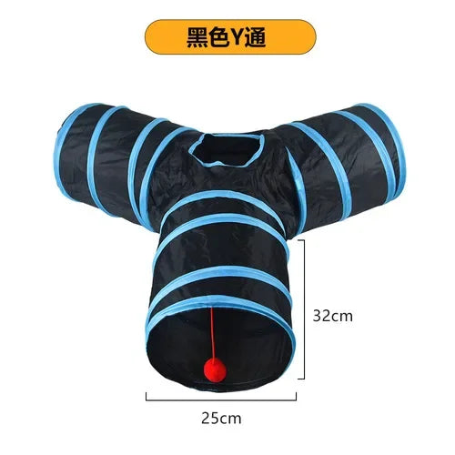 Wear-resistant Cat Play Tunnel Foldable Pet Animal Tunnels with Crinkle Playing Toy for Cats Guinea Pig Rabbits