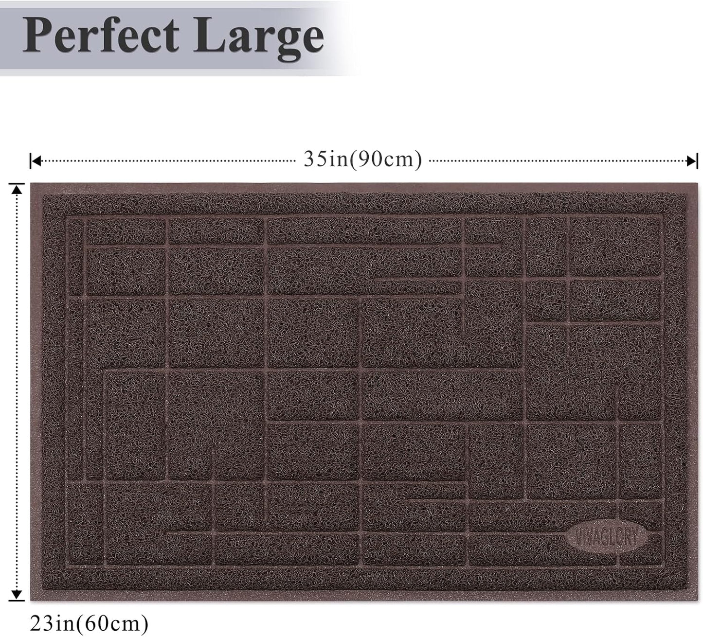 Cat Litter Mat for Catching Litter, Cats Litter Rug Catcher, Waterproof Pet Feeding Food Mats for Kitty Dog Small Animals, Non-Toxic Safety for Pets, Brown-Modern Pattern