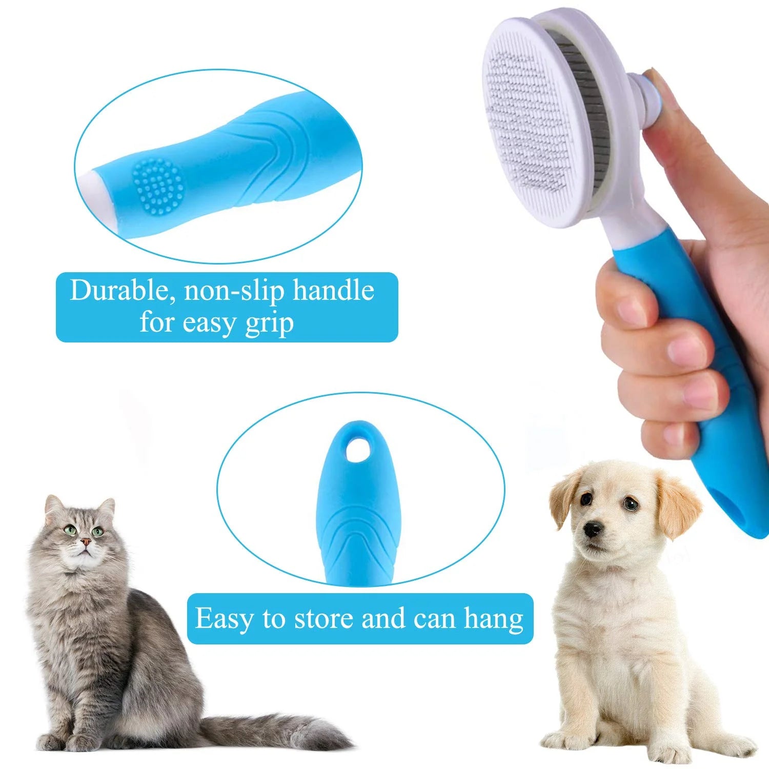 Cat Brush, Self Cleaning Slicker Brushes for Short or Long Haired Dogs, Cats Pet Grooming and Shedding Brush