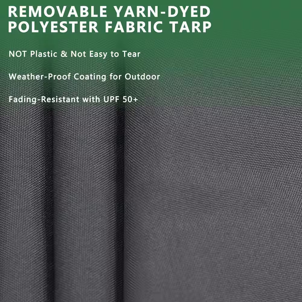 10 Ft. X 10 Ft. Outdoor Large Dog Kennel Pet Playpen with Rotating Feeding Door and Cover