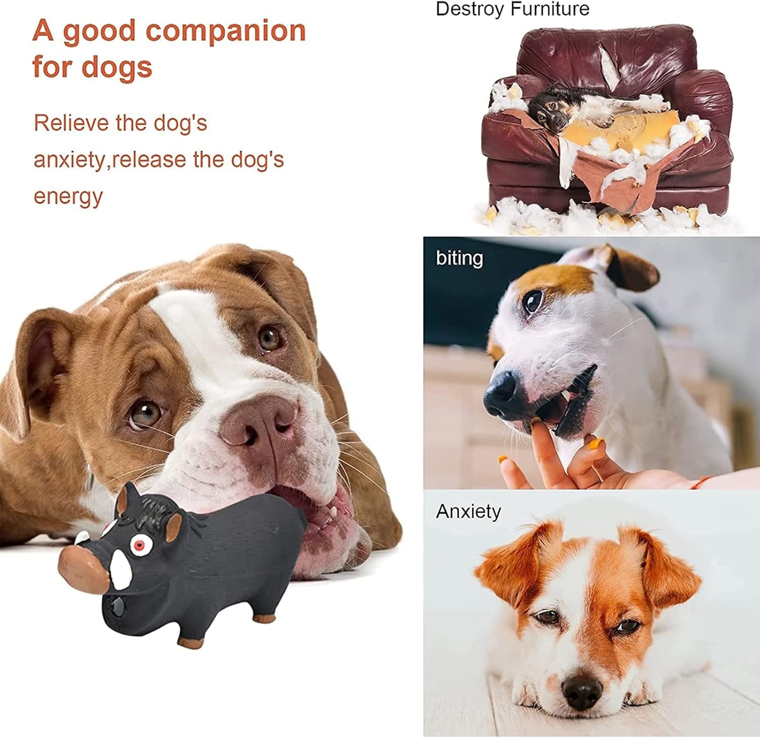 Squeaky Dog Toys for Aggressive Chewers, Dog Toys That Oinks, 2 Pack Latex Pig Dog Toys, Squeaky Chew Toys for Small Medium Large Dogs Small Breed Large Breed Dogs