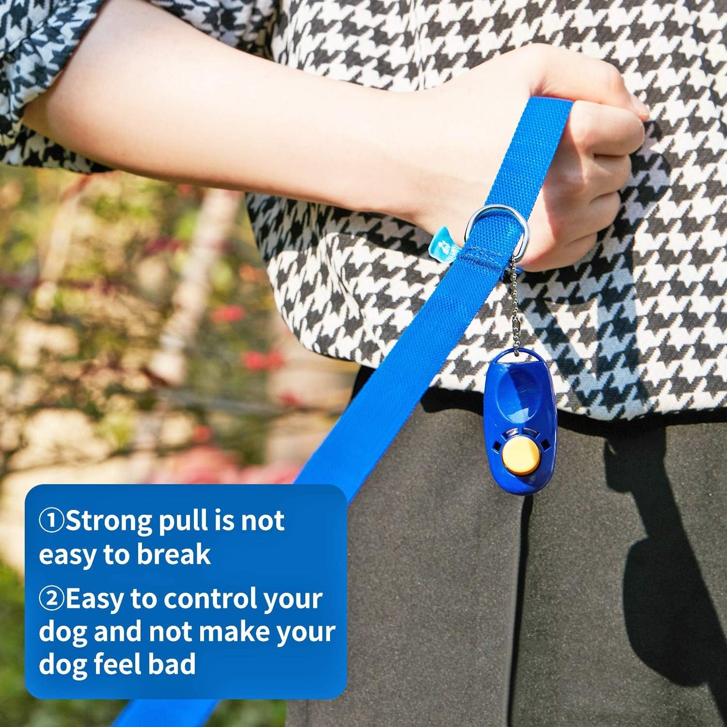 15/20/30/50/100 Ft Long Dog Training Leash with Clickers for Small, Medium and Large Dogs or Cats (50 Feet, Blue)