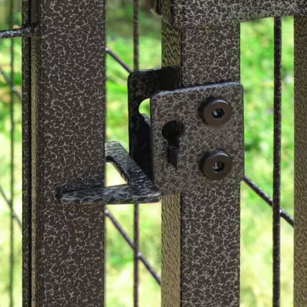 10 Ft. X 10 Ft. Outdoor Large Dog Kennel Pet Playpen with Rotating Feeding Door and Cover