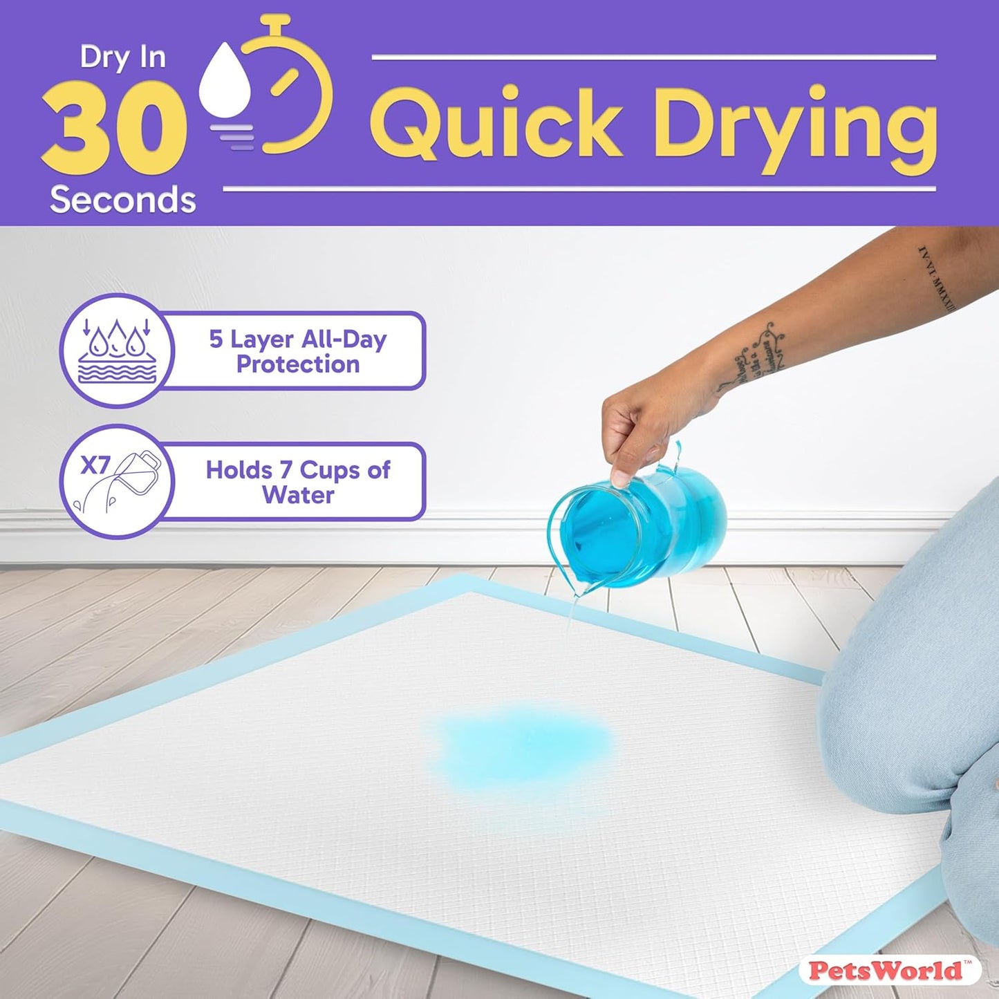 2XL Puppy Pads, 28X44 Inch, 100 Count| Ultra-Absorbent, Leak-Proof Dog Pee Pads for Potty Training