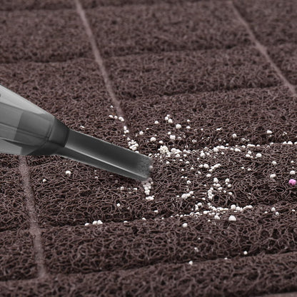 Cat Litter Mat for Catching Litter, Cats Litter Rug Catcher, Waterproof Pet Feeding Food Mats for Kitty Dog Small Animals, Non-Toxic Safety for Pets, Brown-Modern Pattern