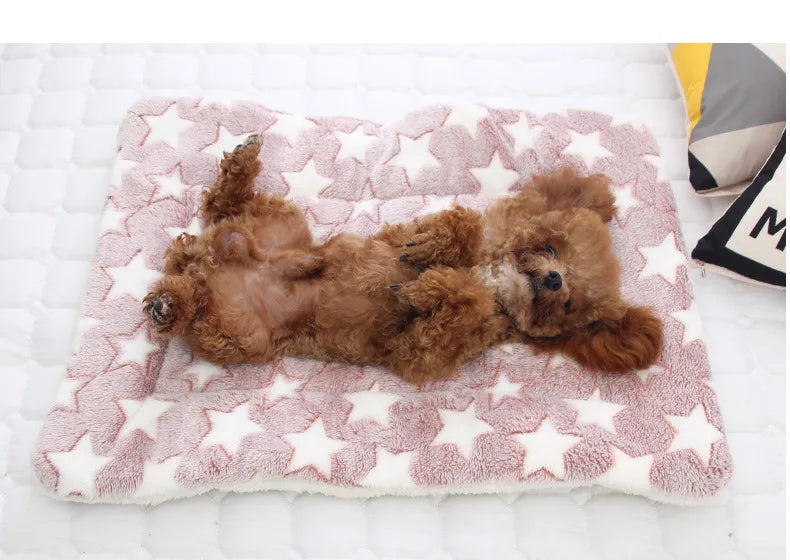 Thickened Pet Sleeping Mat Dog Bed Cat Bed Soft Fur Pet Blanket Mat Household Flannel Mattress Washable Warm Carpet Pet Supplies