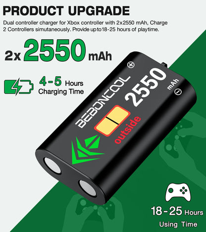 Charger Dock For Xbox One X/S/Elite Controller Charger For Xbox One Controller 5520 mWh Rechargeable Batteries for Xbox Series