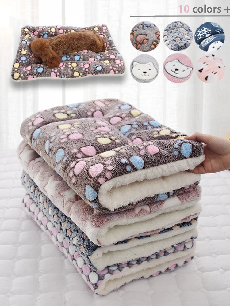 Thickened Pet Sleeping Mat Dog Bed Cat Bed Soft Fur Pet Blanket Mat Household Flannel Mattress Washable Warm Carpet Pet Supplies