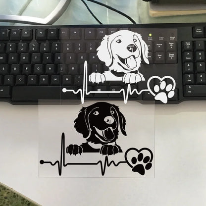 Cute Golden Retriever Pet Dog Vinyl Waterproof Reflective Decals Body Car Window Decoration Stickers Auto Parts