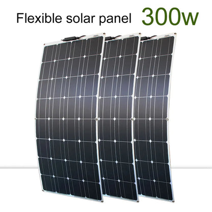 solar panel kit and 300w 200w 100w flexible solar panels 12v 24v high efficiency battery charger module