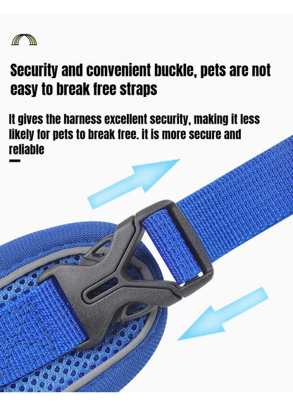Cat Dog Collar Harness Lead Escape Proof Breathable Leash for Walking Outdoor Easy Control Pet Dog Cat Leash Reflective Harness