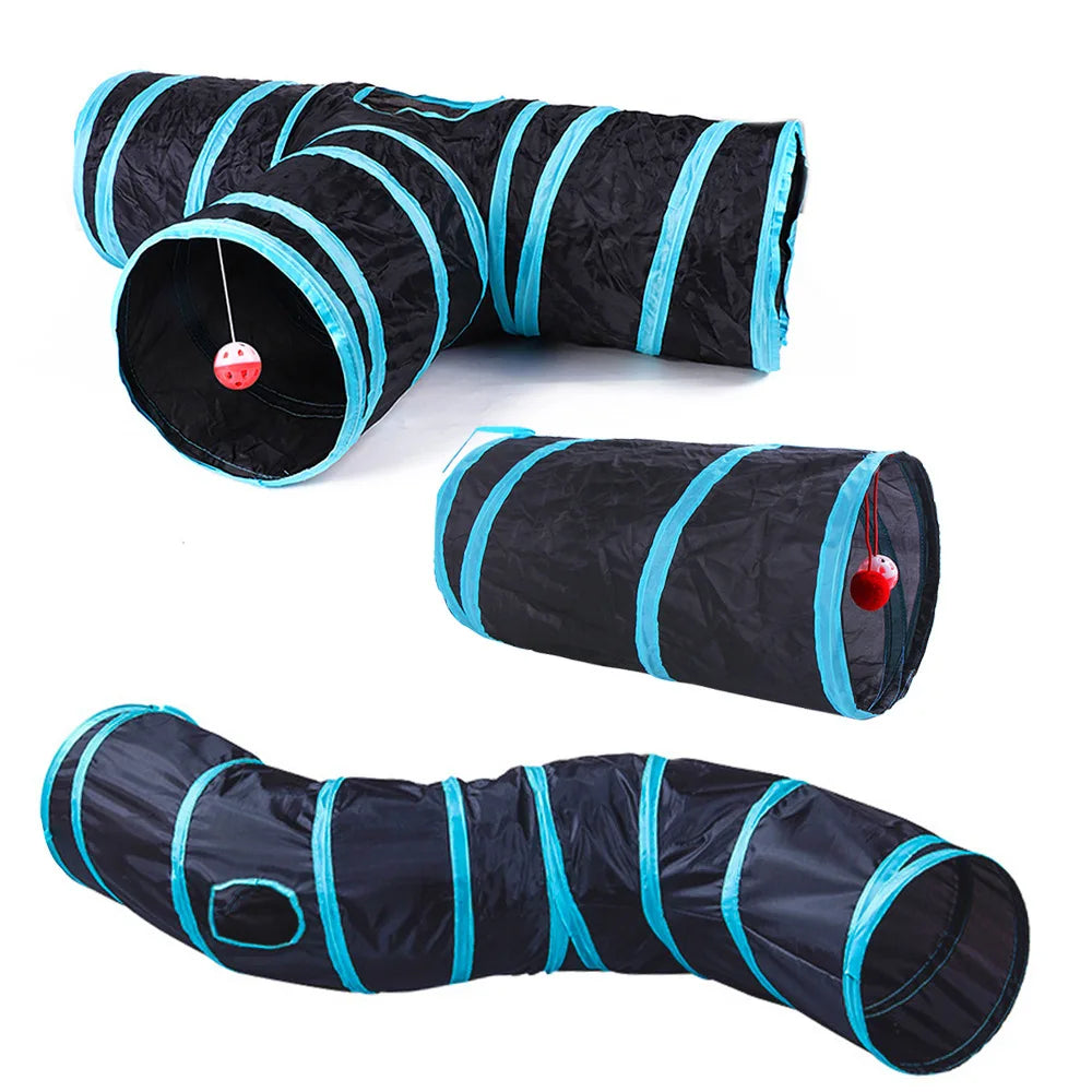 Wear-resistant Cat Play Tunnel Foldable Pet Animal Tunnels with Crinkle Playing Toy for Cats Guinea Pig Rabbits