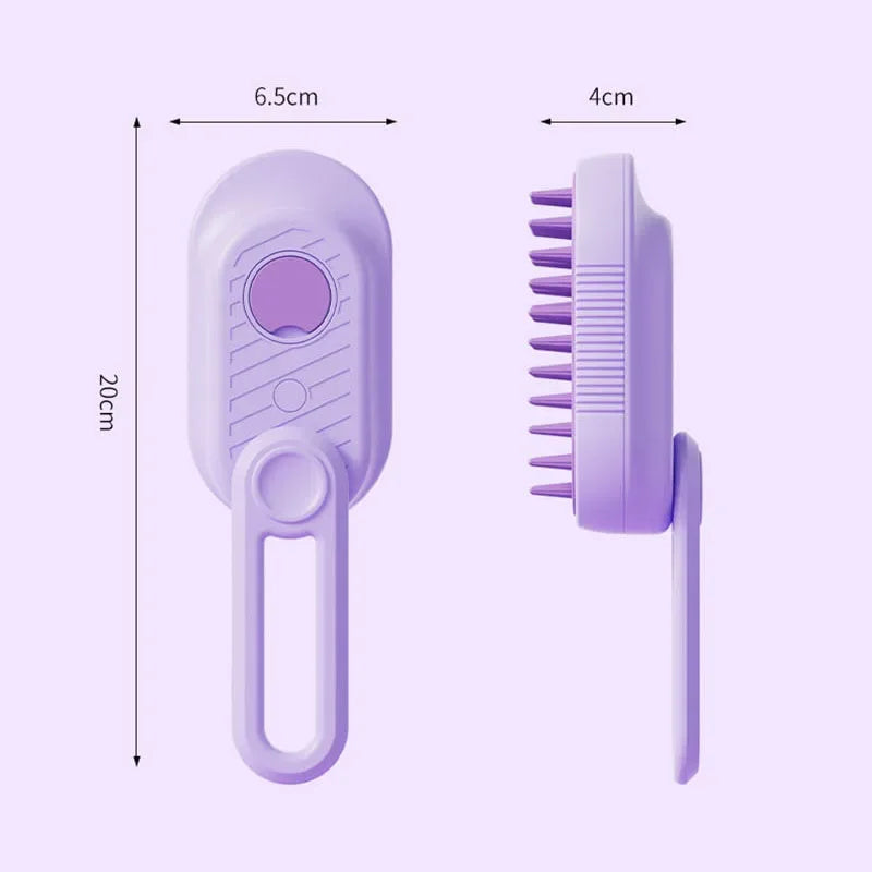 Steamed dog brush with essential oil Electric Spray Cat Hair Brush 3 in1 Dog Steamer Brush for Massage Pet Grooming Removing