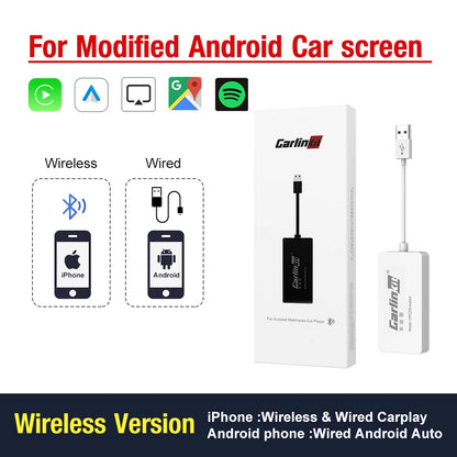 Hot Sale CarlinKit USB Wireless&Wired CarPlay Dongle Android Auto AI Box Mirrorlink Car Multimedia Player Bluetooth Auto Connect