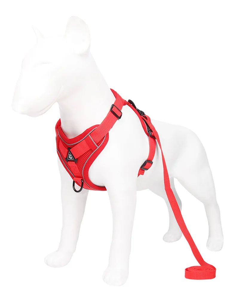 Cat Dog Collar Harness Lead Escape Proof Breathable Leash for Walking Outdoor Easy Control Pet Dog Cat Leash Reflective Harness