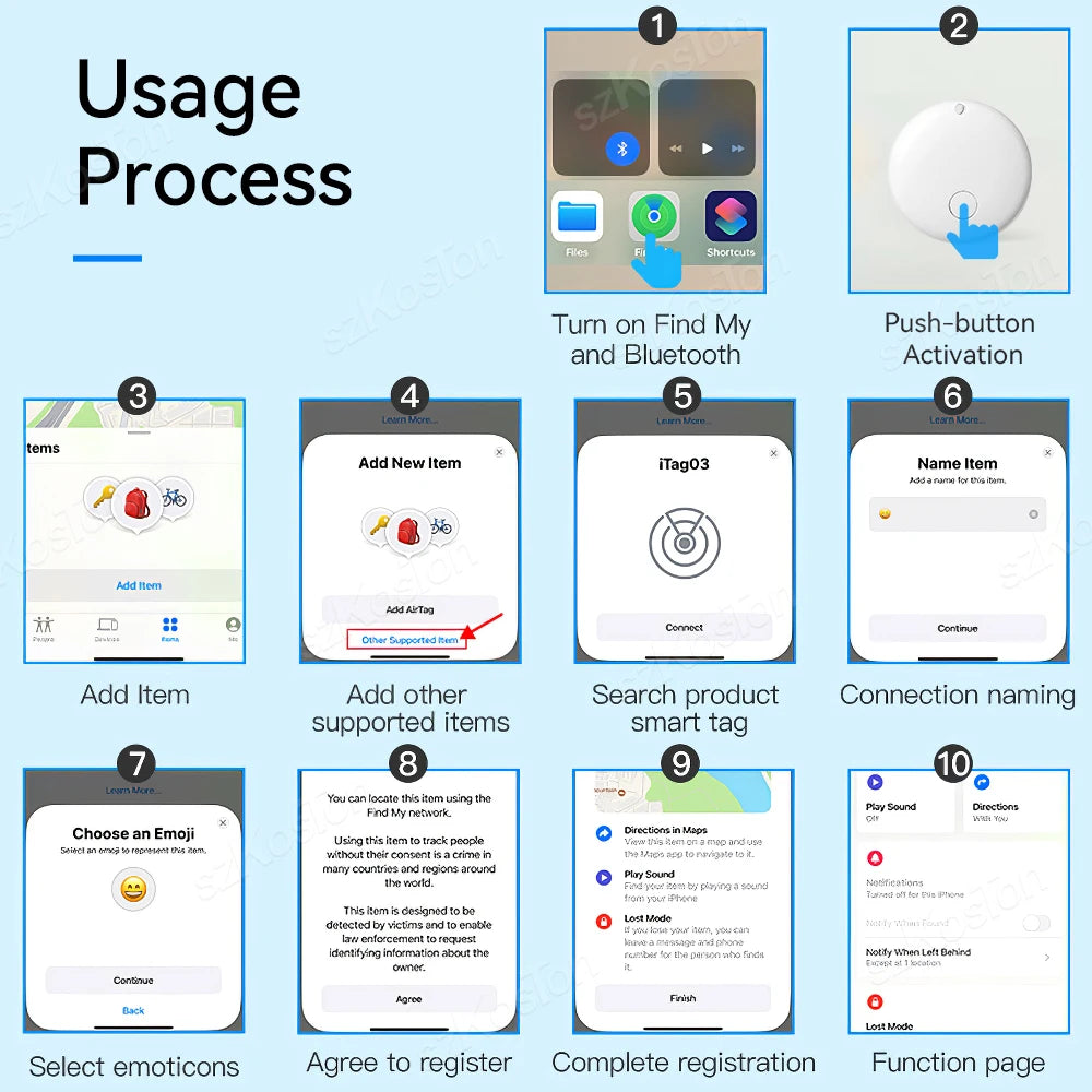 Security Bluetooth GPS Tag Based on Apple Find My app Anti-lose Tracker Sound Locating Message Reminder Alarm Device Key Finder