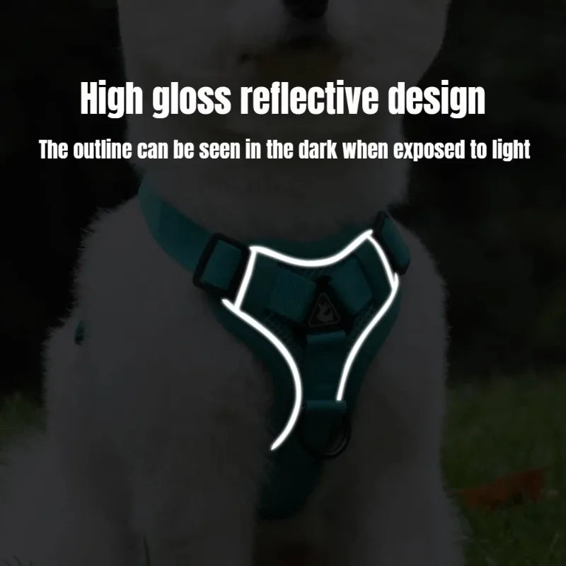Cat Dog Collar Harness Lead Escape Proof Breathable Leash for Walking Outdoor Easy Control Pet Dog Cat Leash Reflective Harness