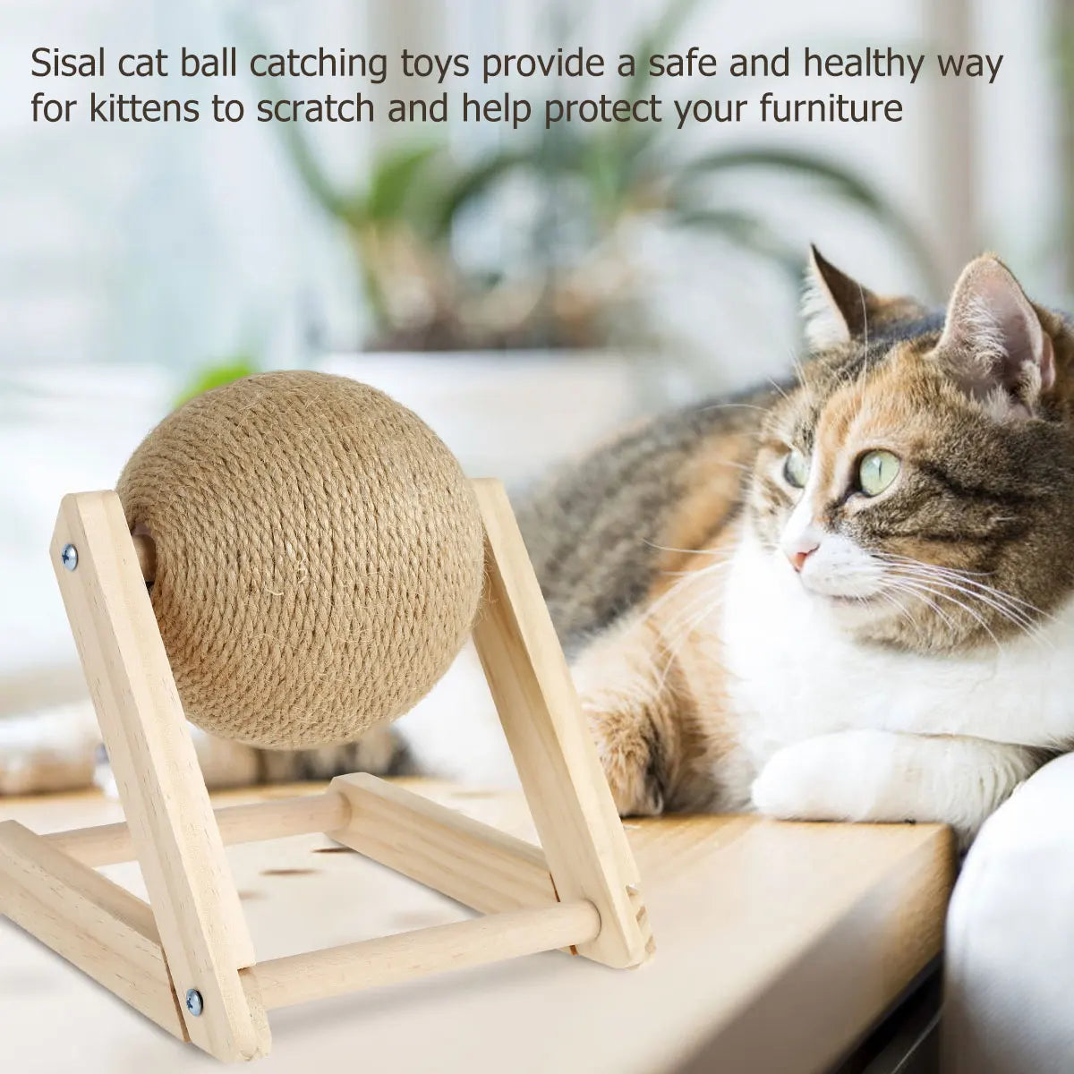 Cat Scratching Ball Toy Sisal Rope Ball Board Grinding Paws Toys Kitten Scratcher Wear-resistant Claw Sharpener Pet Supplies