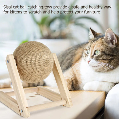 Cat Scratching Ball Toy Sisal Rope Ball Board Grinding Paws Toys Kitten Scratcher Wear-resistant Claw Sharpener Pet Supplies