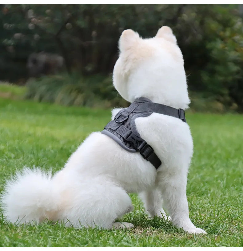 Cat Dog Collar Harness Lead Escape Proof Breathable Leash for Walking Outdoor Easy Control Pet Dog Cat Leash Reflective Harness