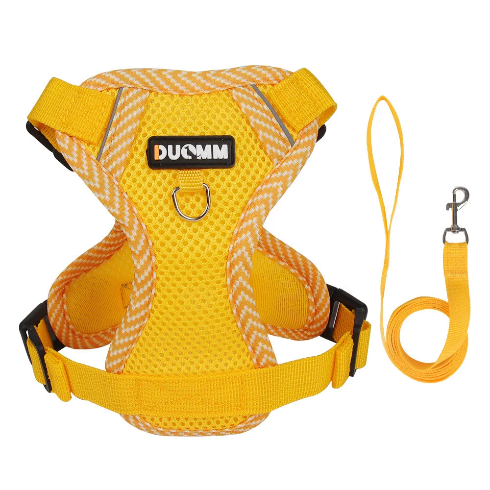 Cat Dog Collar Harness Lead Escape Proof Breathable Leash for Walking Outdoor Easy Control Pet Dog Cat Leash Reflective Harness