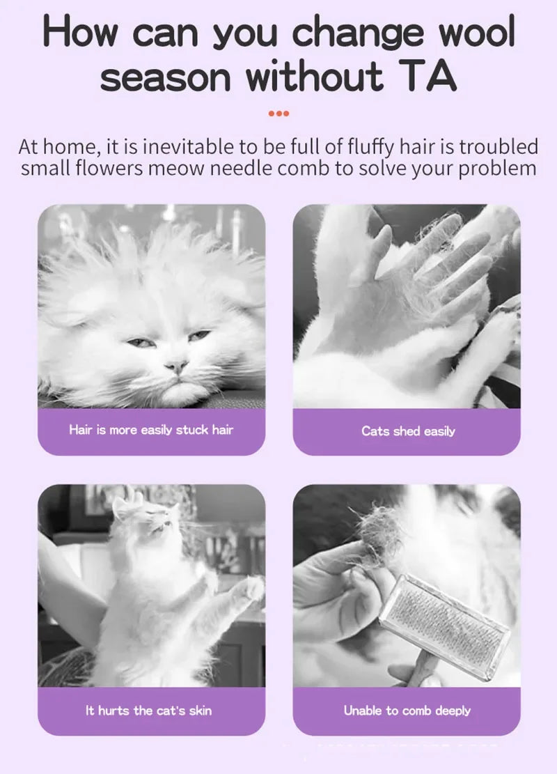 Steamed dog brush with essential oil Electric Spray Cat Hair Brush 3 in1 Dog Steamer Brush for Massage Pet Grooming Removing