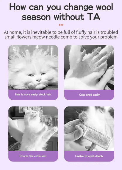 Steamed dog brush with essential oil Electric Spray Cat Hair Brush 3 in1 Dog Steamer Brush for Massage Pet Grooming Removing