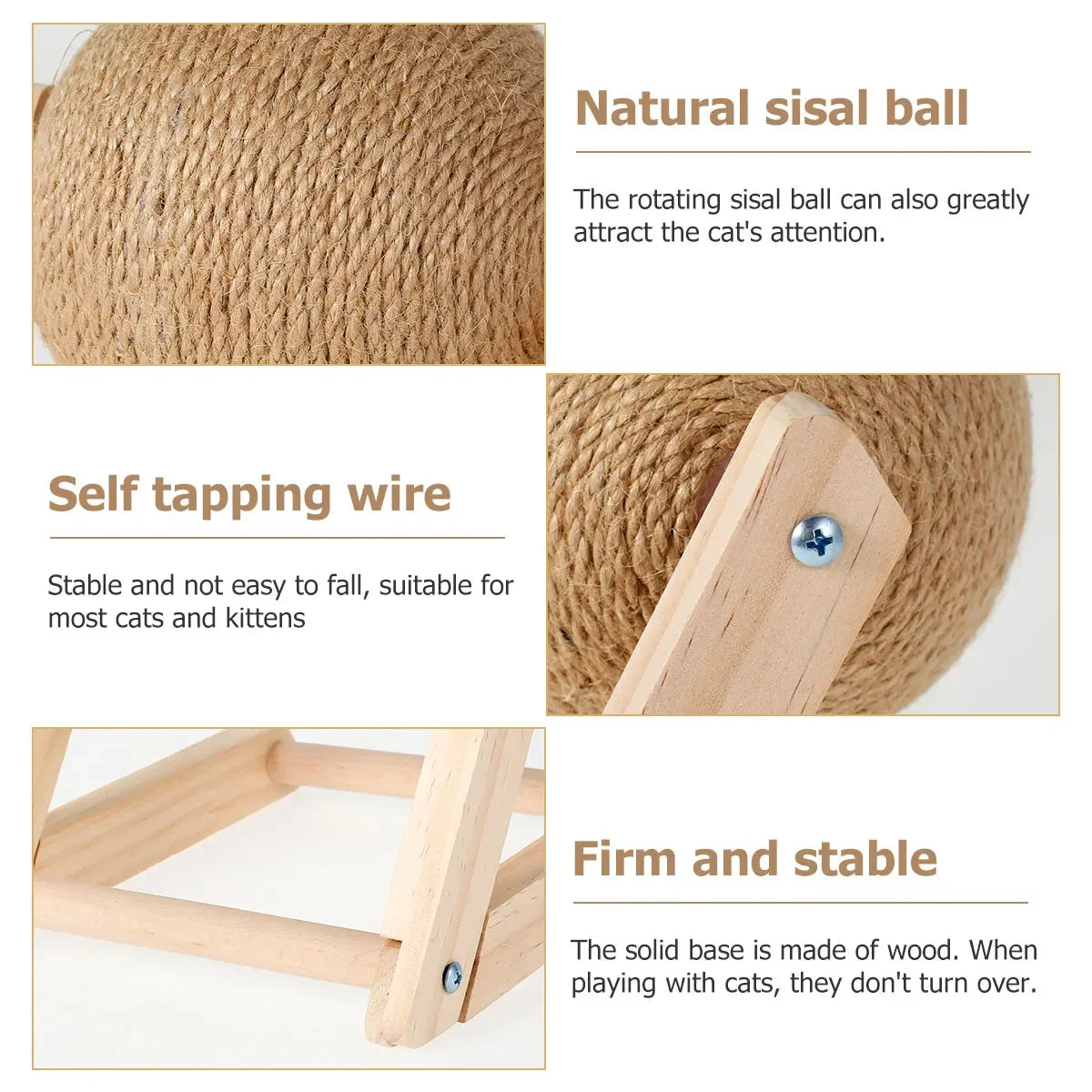 Cat Scratching Ball Toy Sisal Rope Ball Board Grinding Paws Toys Kitten Scratcher Wear-resistant Claw Sharpener Pet Supplies