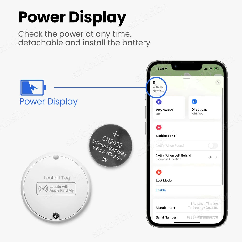 Security Bluetooth GPS Tag Based on Apple Find My app Anti-lose Tracker Sound Locating Message Reminder Alarm Device Key Finder