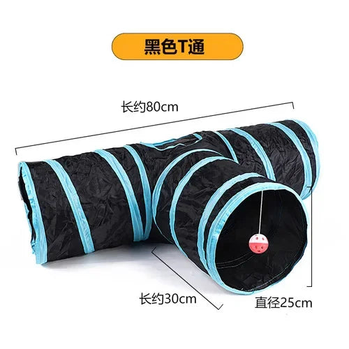 Wear-resistant Cat Play Tunnel Foldable Pet Animal Tunnels with Crinkle Playing Toy for Cats Guinea Pig Rabbits