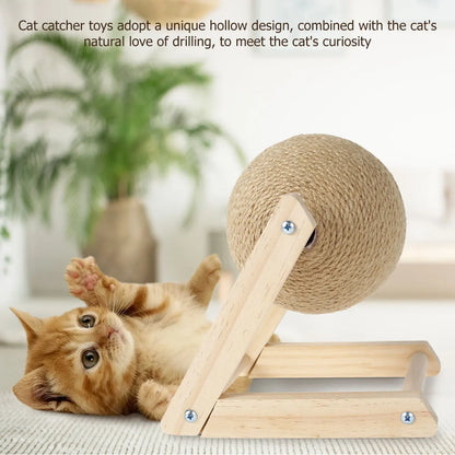 Cat Scratching Ball Toy Sisal Rope Ball Board Grinding Paws Toys Kitten Scratcher Wear-resistant Claw Sharpener Pet Supplies