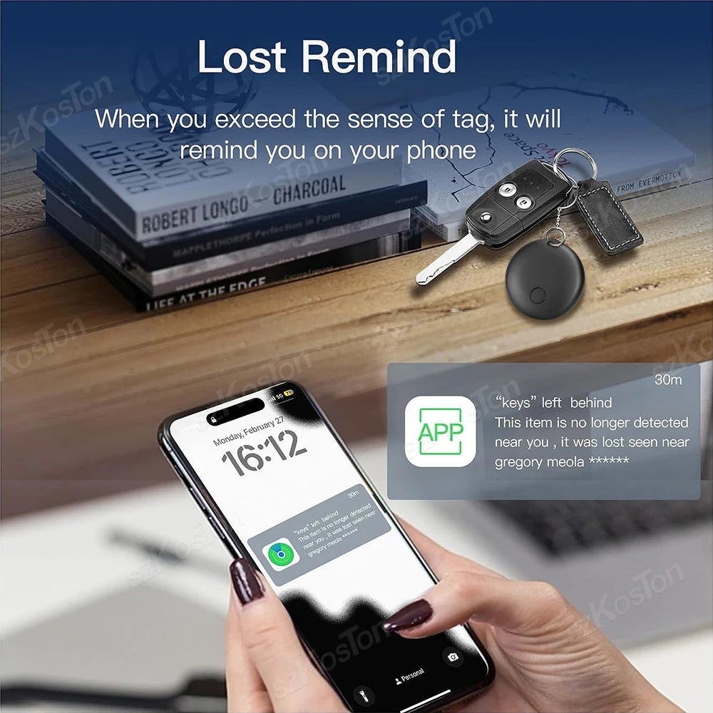 Security Bluetooth GPS Tag Based on Apple Find My app Anti-lose Tracker Sound Locating Message Reminder Alarm Device Key Finder