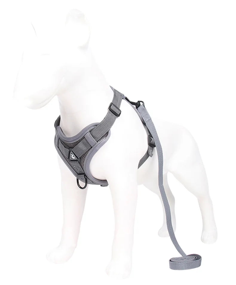 Cat Dog Collar Harness Lead Escape Proof Breathable Leash for Walking Outdoor Easy Control Pet Dog Cat Leash Reflective Harness