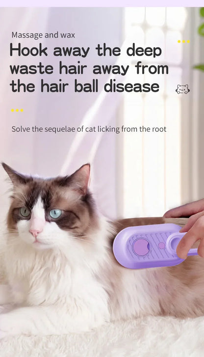 Steamed dog brush with essential oil Electric Spray Cat Hair Brush 3 in1 Dog Steamer Brush for Massage Pet Grooming Removing