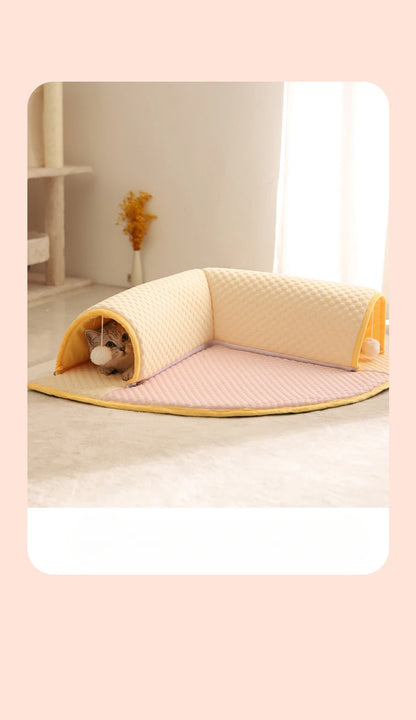 50x50cmSummer Pet Ice Cushion Cat Tunnel Toy Closed Cat Nest Dog Nest Heat Relieving Comfortable Soft and Breathable Mat Pet Bed