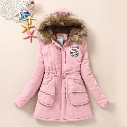 Fitaylor New Winter Women Jacket Medium-long Thicken Outwear Hooded Wadded Coat Slim Parka Cotton-padded Jacket Overcoat