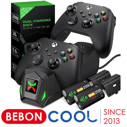 Charger Dock For Xbox One X/S/Elite Controller Charger For Xbox One Controller 5520 mWh Rechargeable Batteries for Xbox Series
