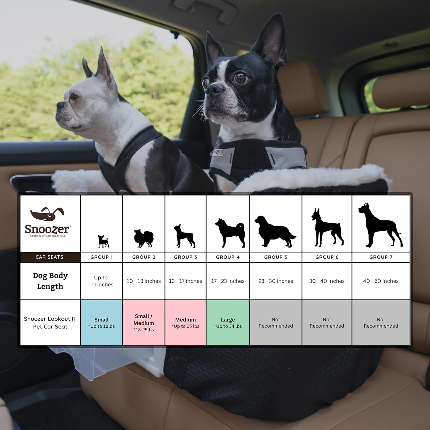 Dog Car Seat with Storage Tray: Lookout II Dog Booster Car Seat Medium Sized Dog, Pet Car Seat to Help Car Sickness for Dogs, Included Harness Strap, Anthracite Removable Washable Cover