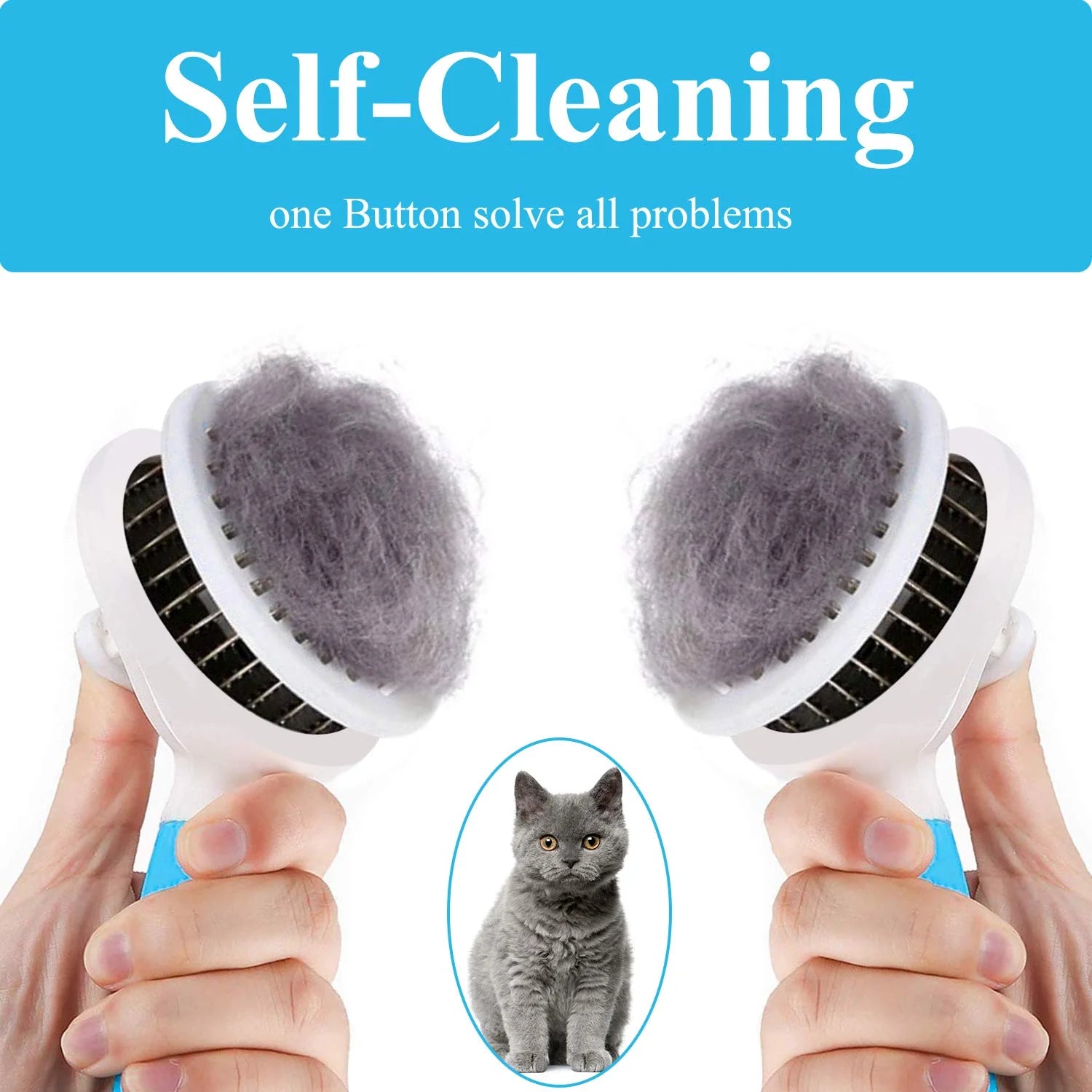 Cat Brush, Self Cleaning Slicker Brushes for Short or Long Haired Dogs, Cats Pet Grooming and Shedding Brush