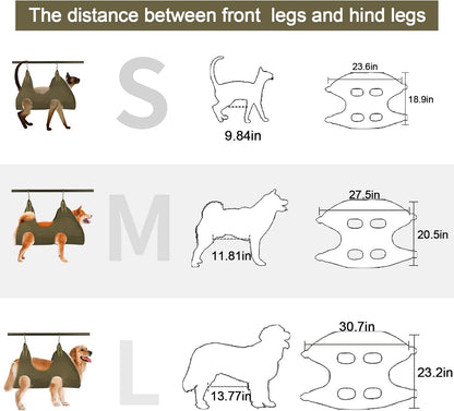 Pet Grooming Hammock Helper 6 in 1 Breathable Dog Hammock Restraint Bag,Pet Supplies Kit with Nail Clippers, Pet Comb for Bathing Grooming and Trimming Nail