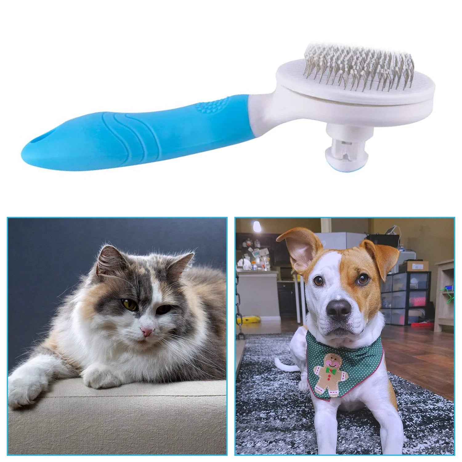 Cat Brush, Self Cleaning Slicker Brushes for Short or Long Haired Dogs, Cats Pet Grooming and Shedding Brush